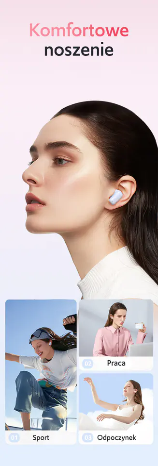 USAMS Słuchawki Bluetooth 5.3 TWSTD Series bezprzewodowe biały/white BHUTD01 (TD22)