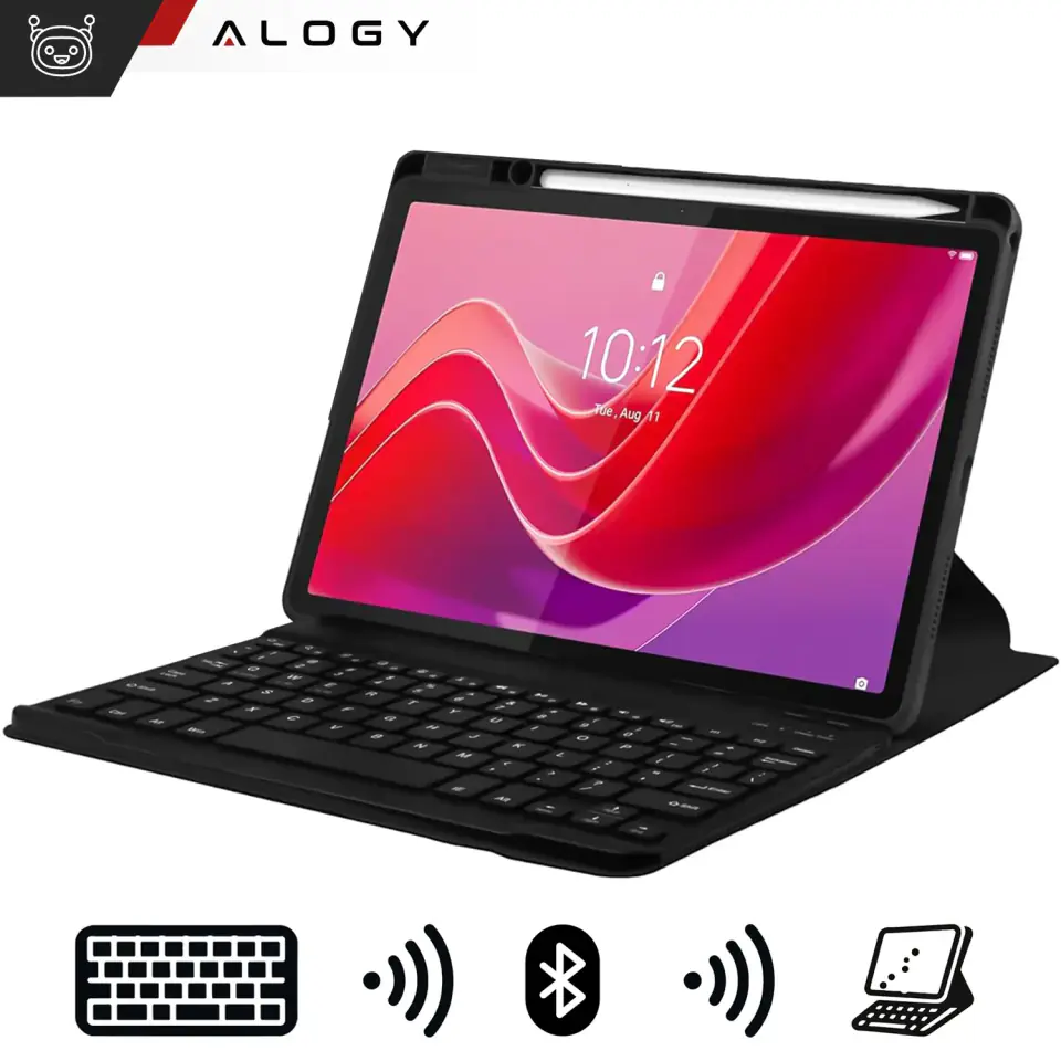 Etui z klawiaturą do Lenovo Tab K11 K11E 11” M11 10.95" TB330FU / TB330XU / TB331FC klawiatura Bluetooth case Alogy Czarne