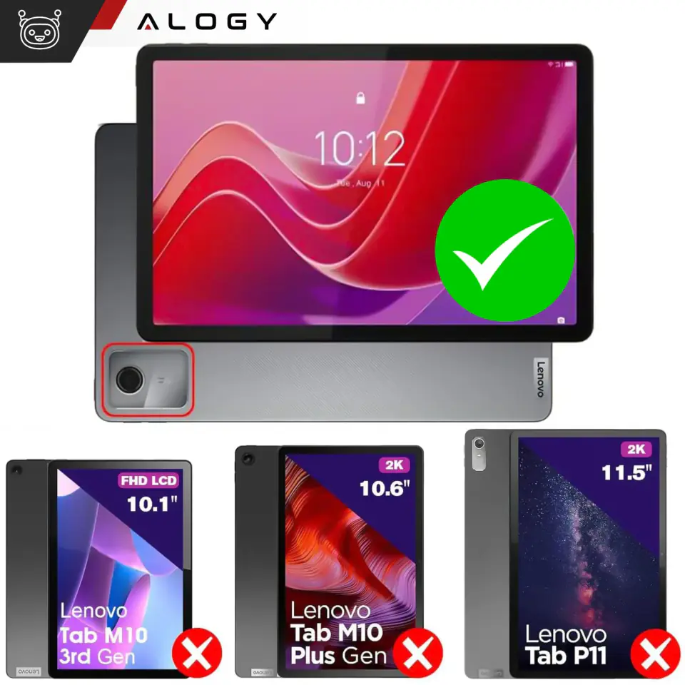 Etui z klawiaturą do Lenovo Tab K11 K11E 11” M11 10.95" TB330FU / TB330XU / TB331FC klawiatura Bluetooth case Alogy Czarne