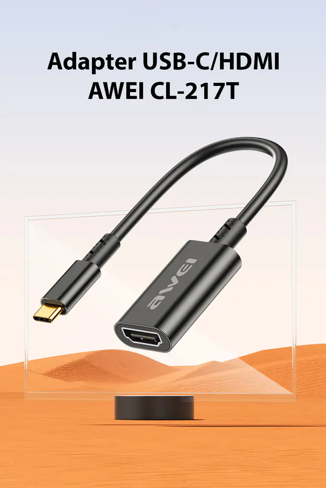 AWEI Adapter CL-217T USB-C/HDMI czarny/black 4k@30Hz