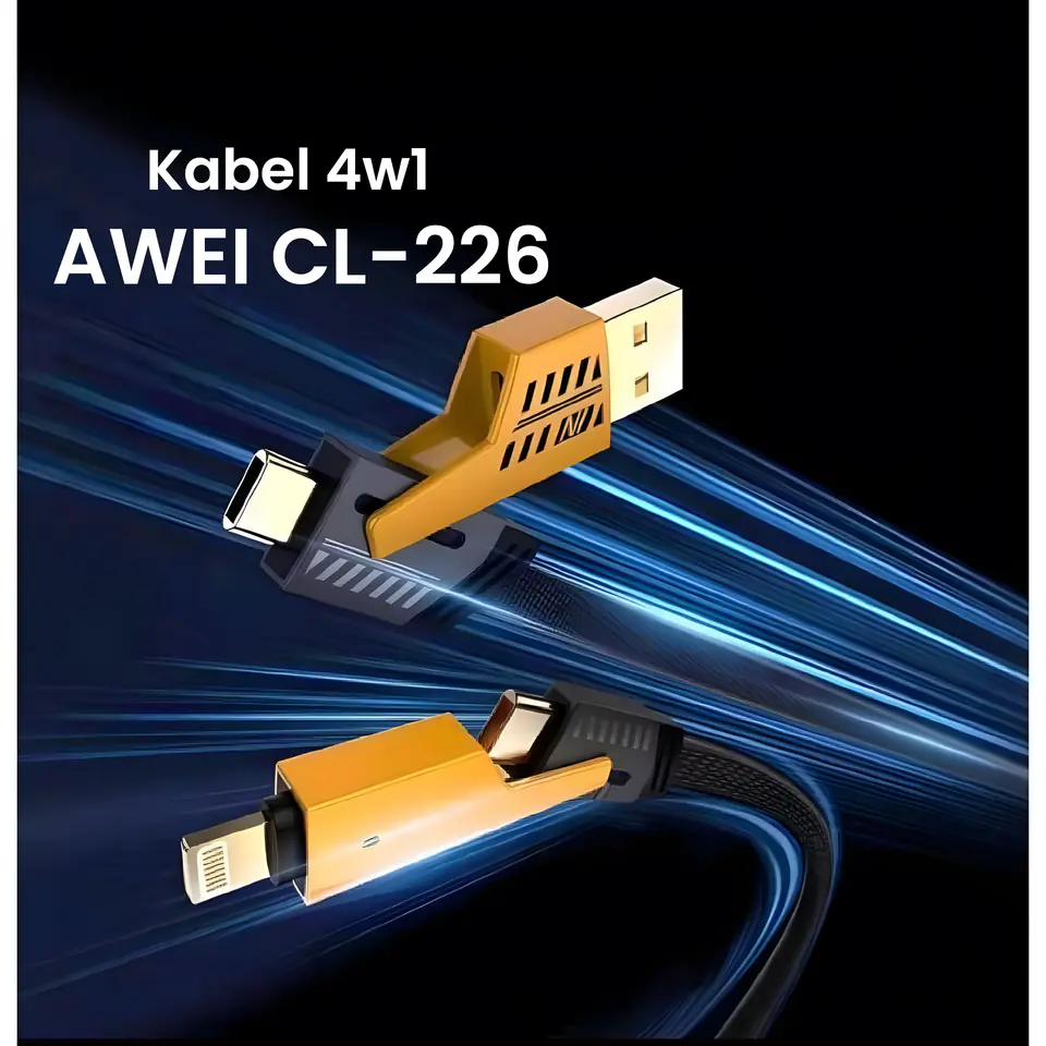 AWEI kabel CL-226 2w1 usb-c/lightning czarny/black