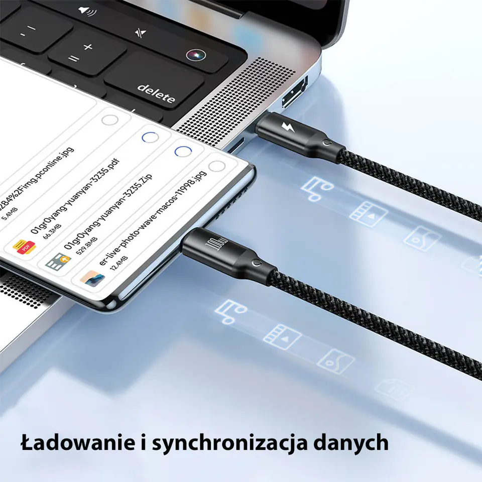 AWEI kabel W23 3w1 usb-c/lightning/watch100W/10W/2.5W czarny/black