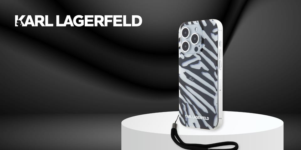 Karl Lagerfeld KLHCP15SHZBPKCCK iPhone 15 / 14 / 13 6.1" czarny/black hardcase IML Zebra Pattern & Cord