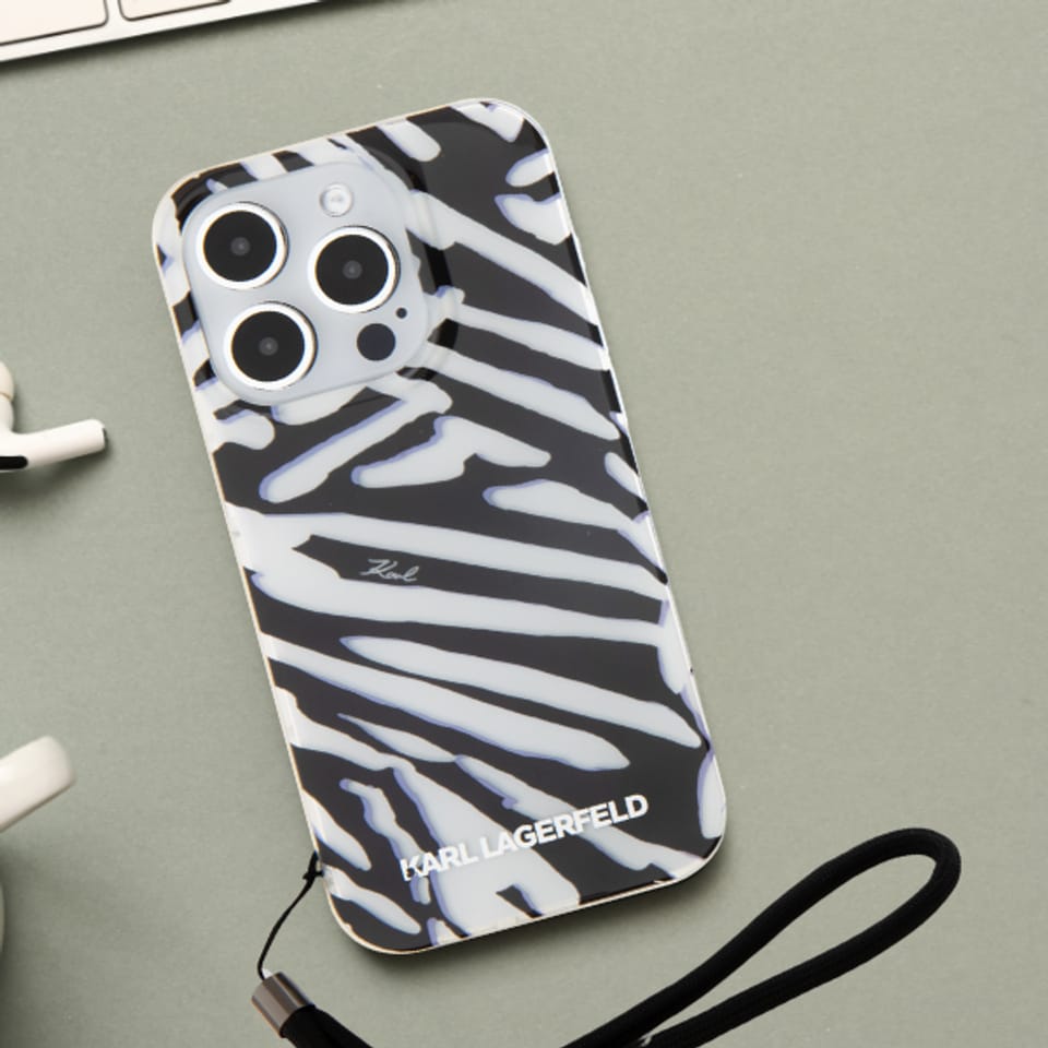 Karl Lagerfeld KLHCP15XHZBPKCCU iPhone 15 Pro Max 6.7" fioletowy/purple Zebra With Cord