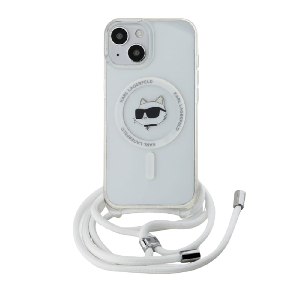 Karl Lagerfeld KLHMP15SHCCHNT iPhone 15 / 14 / 13 6.1" hardcase transparent IML Choupette Head & Cord Magsafe