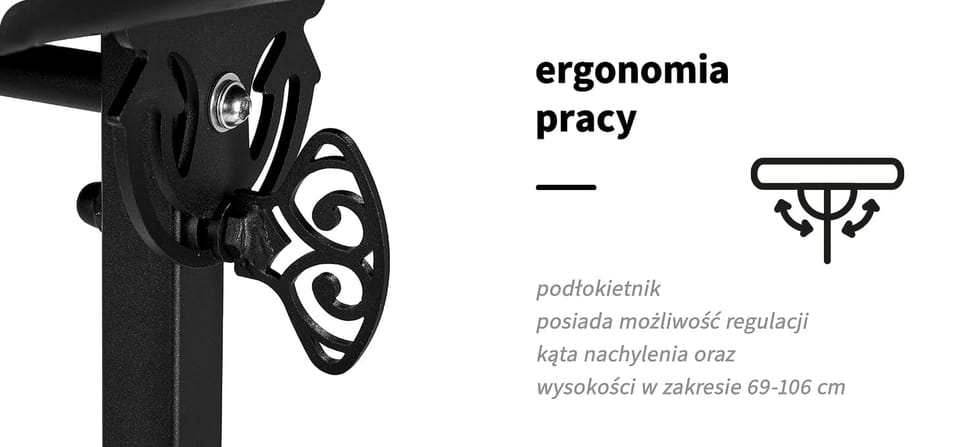 Podłokietnik do tatuażu Pro Ink 718 czarny pik W