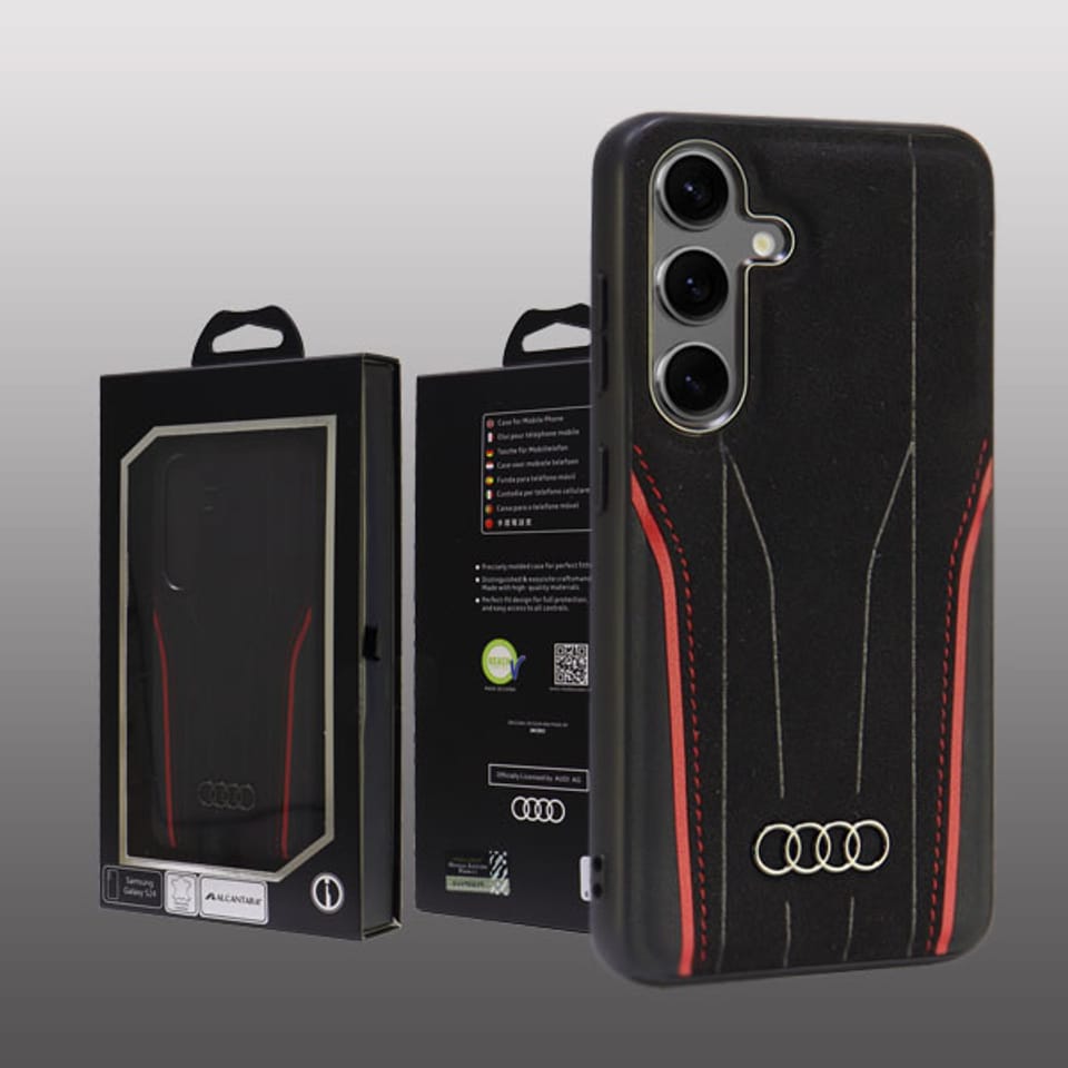 Audi Genuine Leather MagSafe S24 S921 czarno-czerwony/black-red hardcase AU-TPUPCS24-R8/D3-RD
