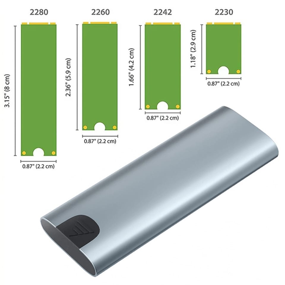 Obudowa adapter dysku kieszeń na dysk SSD NGFF m.2 USB 3.1 USB-C typ-c 2230-2280mm Czarna