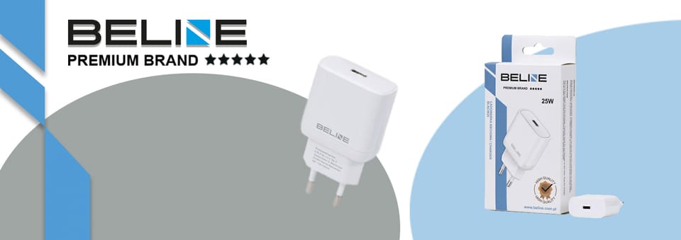 Beline Ład. siec. 1x USB-C 25W biała /white (only head) PD 3.0  BLNCW25 GaN