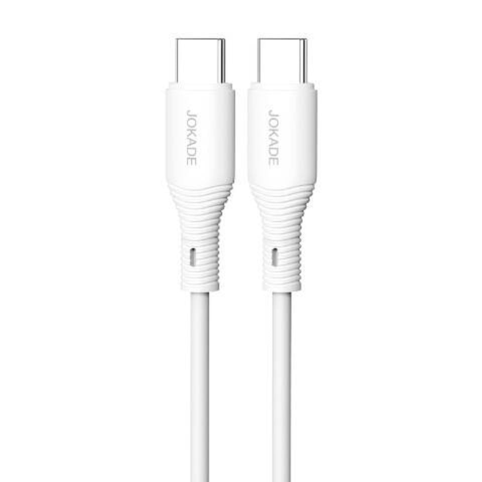 Kabel 1m 5A PD100W (USB-C - USB-C) Ładowanie i Transfer Danych Jokade Taili Fast Charge (JA009) biały