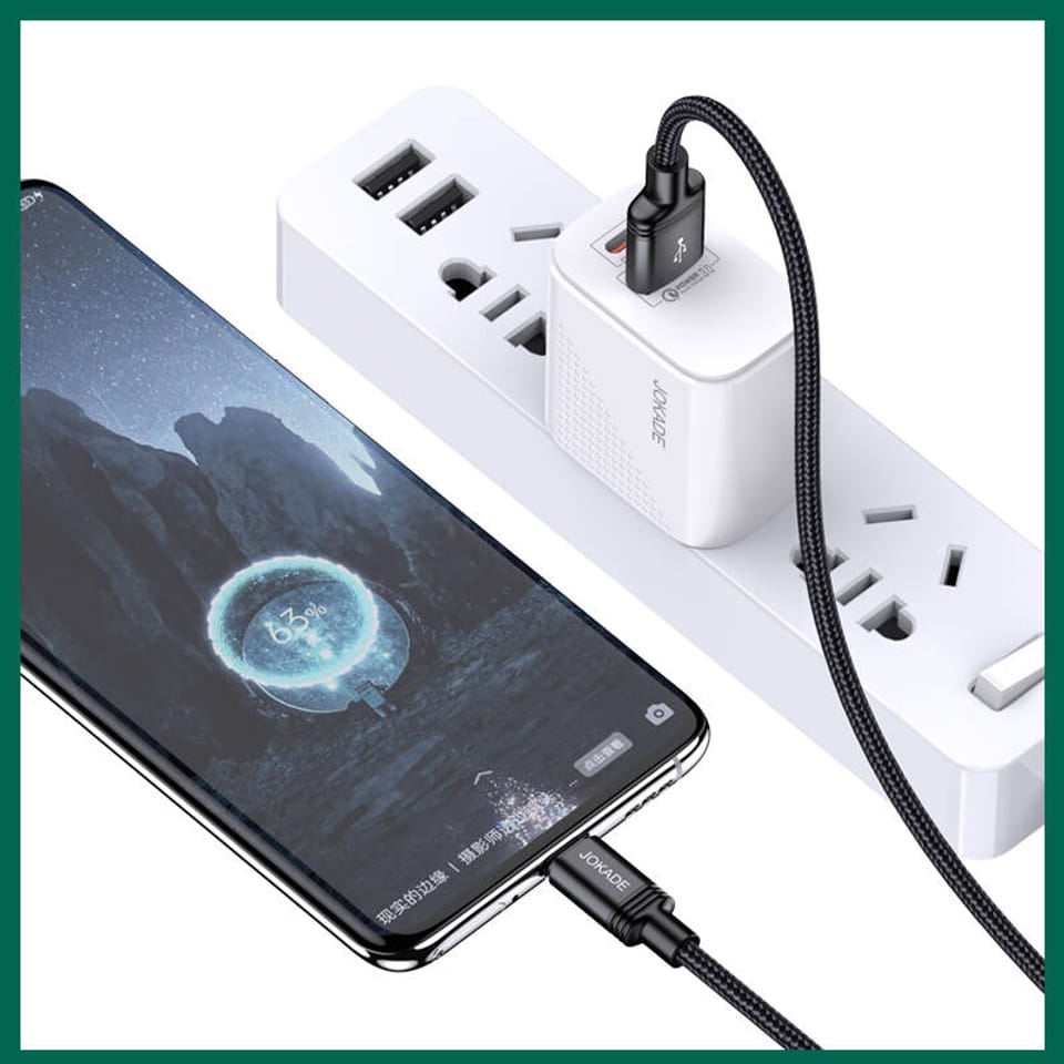 Kabel 2m 3A (USB - USB-C) Ładowanie i Transfer Danych Jokade Yuantong Smart Charging (JA041) czarny