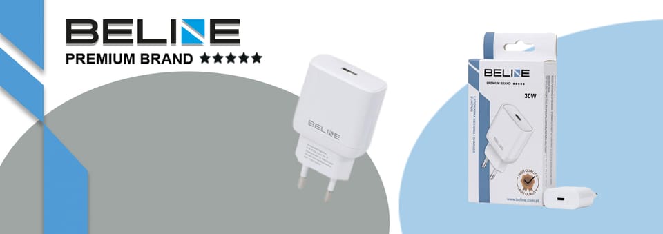 Beline Ład. siec. 1x USB-C 30W biała /white (only head) PD 3.0  BLNCW30 GaN