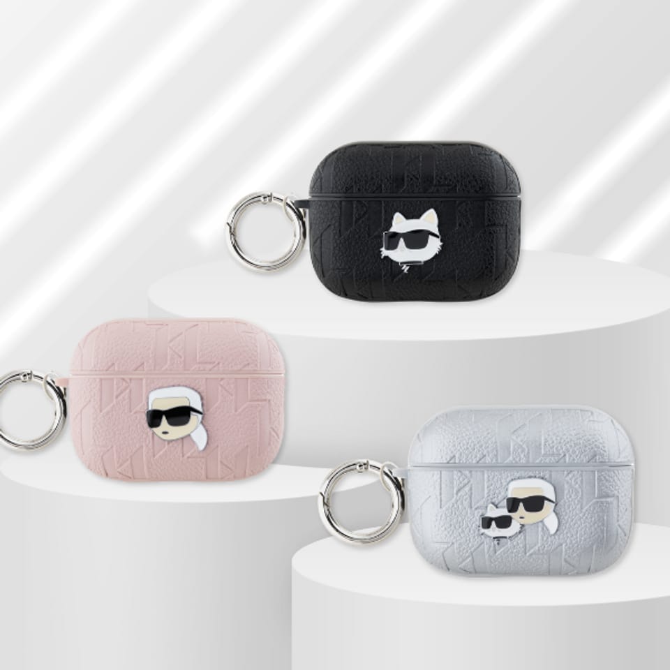 Karl Lagerfeld KLAP2PGKCPP AirPods Pro 2 (2022/2023) cover różowy/pink Monogram Karl & Choupette Head