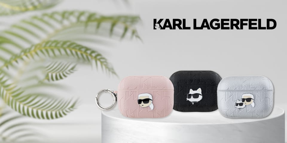 Karl Lagerfeld KLA2PGKIPK AirPods 1/2 cover czarny/black Monogram Karl Head