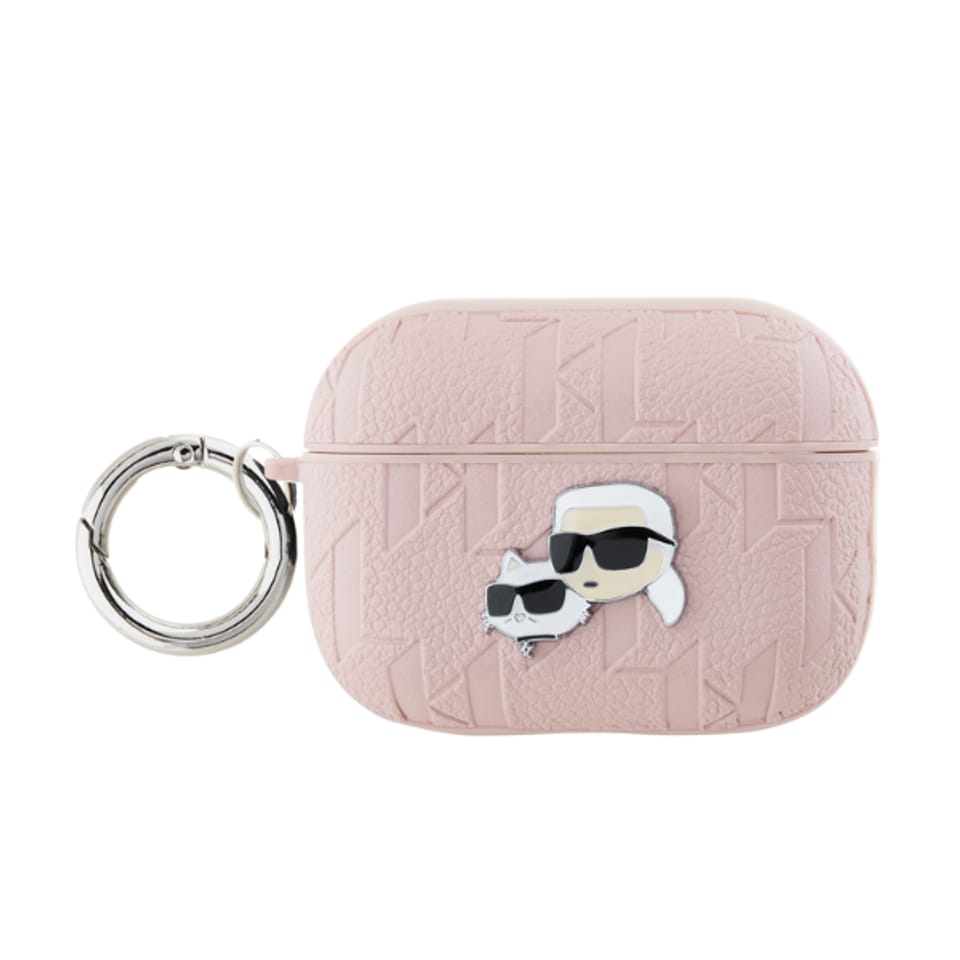 Karl Lagerfeld KLA2PGKCPP AirPods 1/2 cover różowy/pink Monogram Karl & Choupette Head