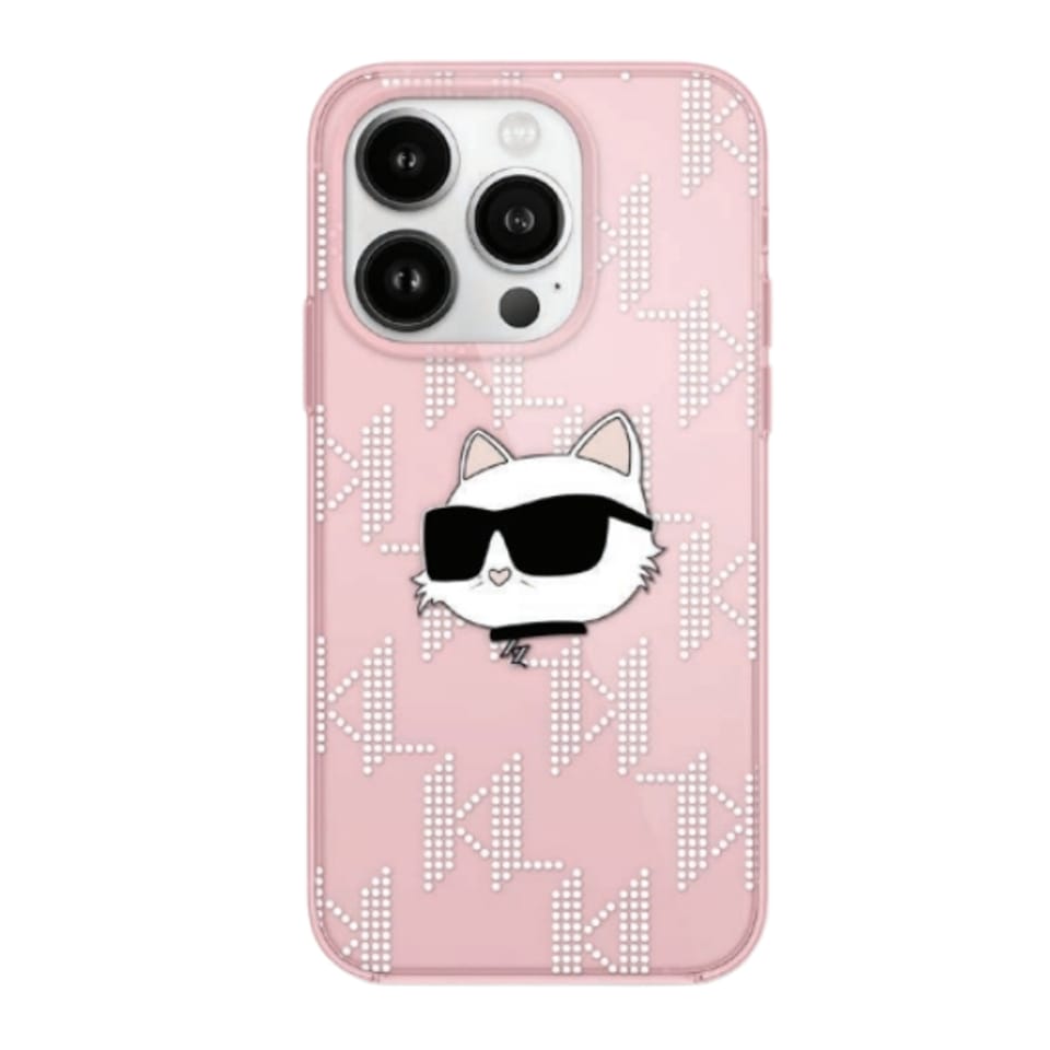 Karl Lagerfeld KLHCP14SHKLPCHP iPhone 14 / 15 / 13 6.1" różowy/pink hardcase IML Choupette Head & Monogram