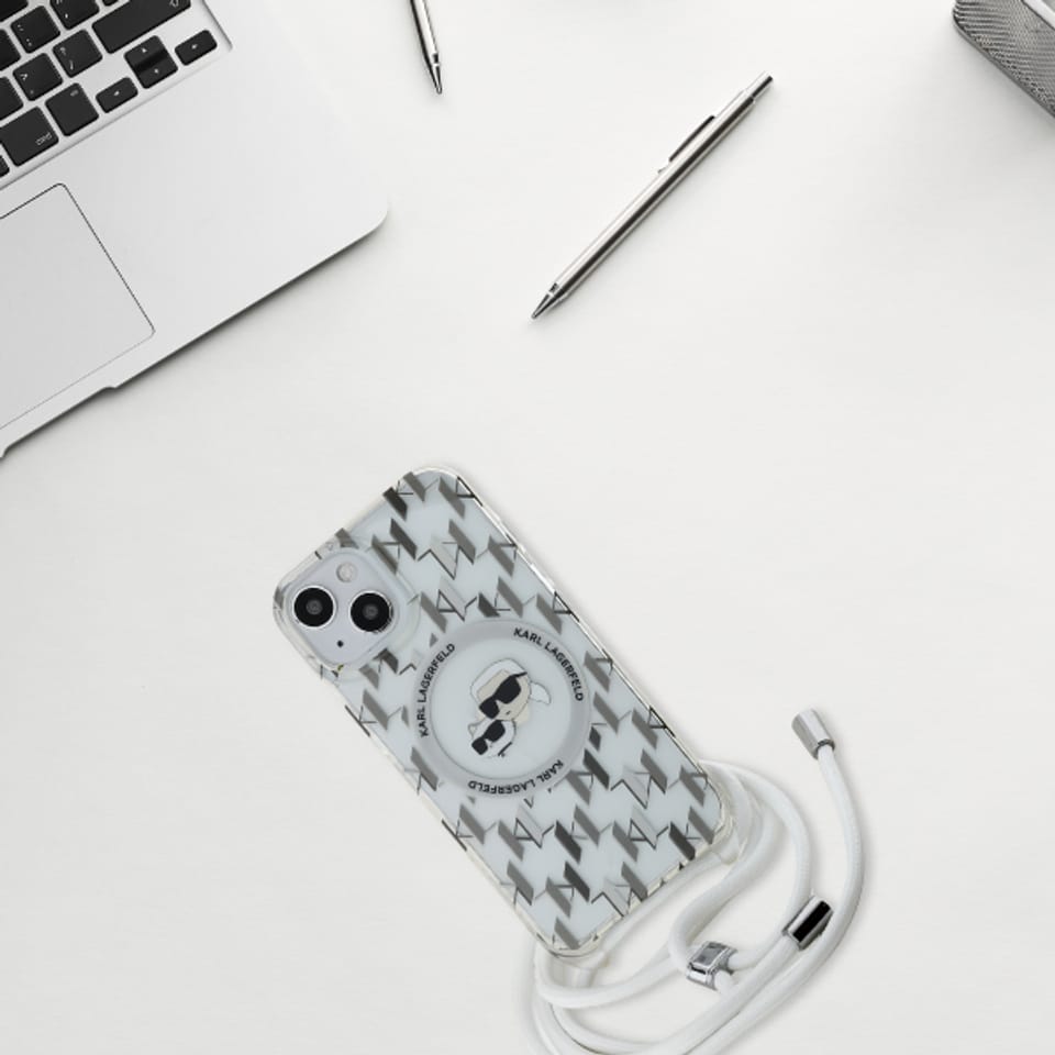Karl Lagerfeld KLHMP15LHCKCKLCP iPhone 15 Pro 6.1" różowy/pink hardcase IML Crossbody Monogram Karl & Choupette Head MagSafe