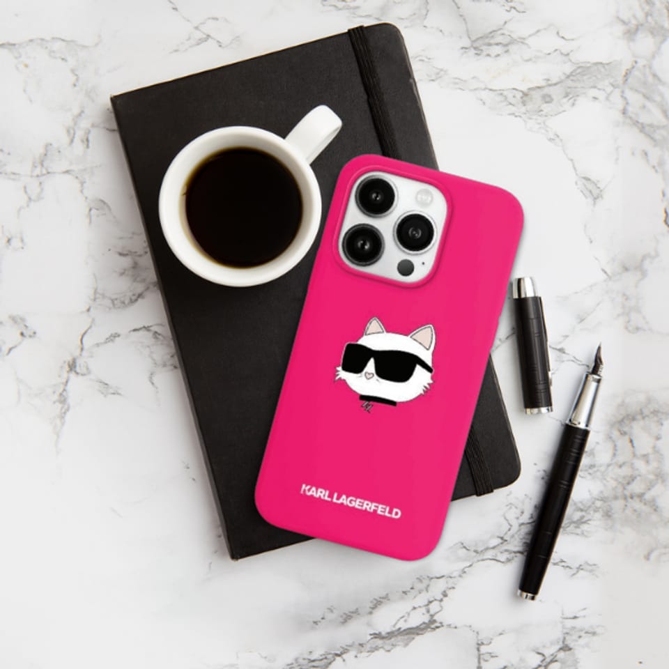 Karl Lagerfeld KLHMP16SSCHPPLF iPhone 16 6.1" fuksja/fuschia hardcase Silicone Choupette Head Print MagSafe