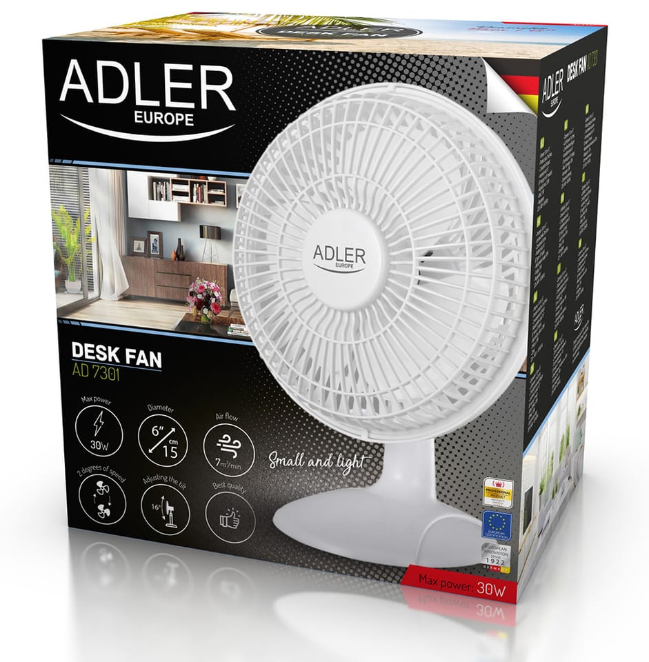 Wentylator biurkowy 15 cm Adler