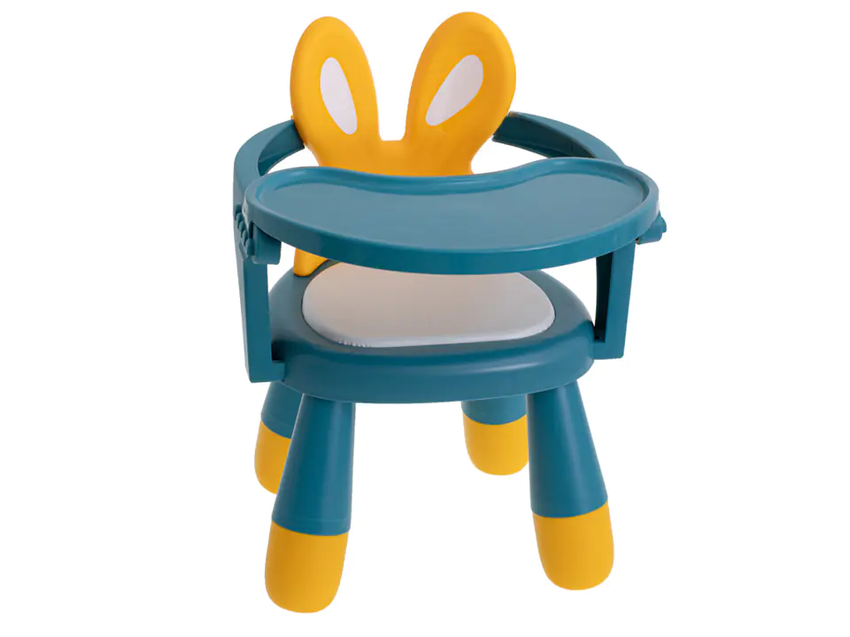 High chair table for feeding and play yellow-blue