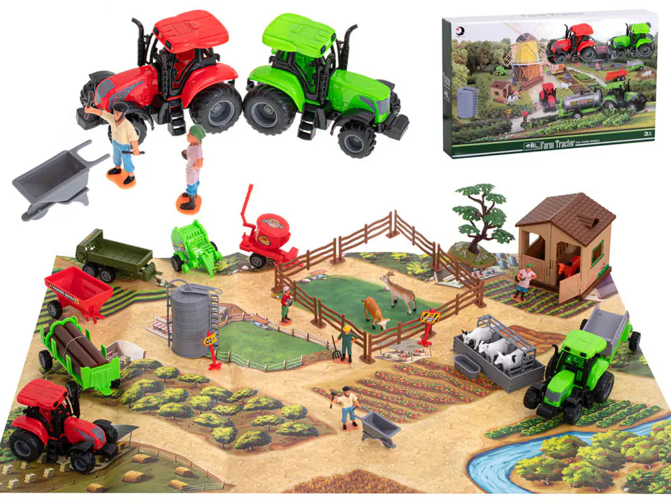 Farm farm with animals and machinery 49pcs.