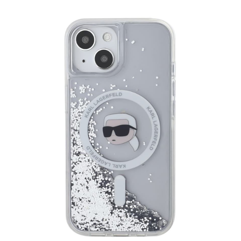 Karl Lagerfeld KLHMP15XLGKISGH iPhone 15 Pro Max 6.7" hardcase transparent Liquid Glitter Karl Head Magsafe