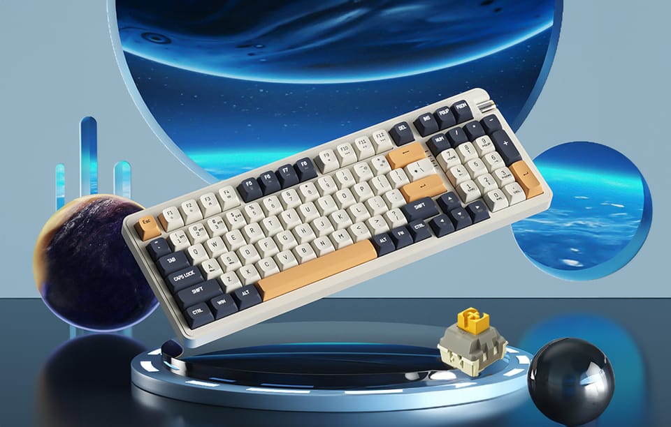 Klawiatura mechaniczna Darkflash DF98 Mocha (Żółte klawisze)