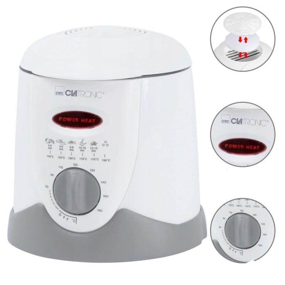 Frytkownica CLATRONIC FFR 2916 (900W /Biało-szary )