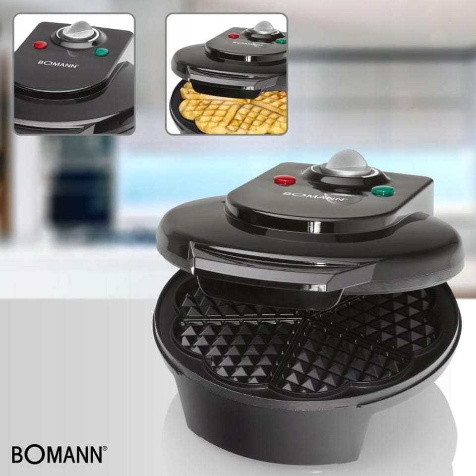 Gofrownica Boman WA 5018 czarna ( 1200W ; kolor czarny )