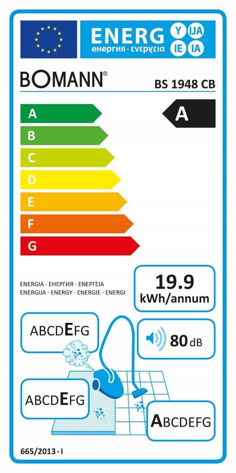 Odkurzacz bezworkowy Boman BS 1948 (600W; kolor niebieski)