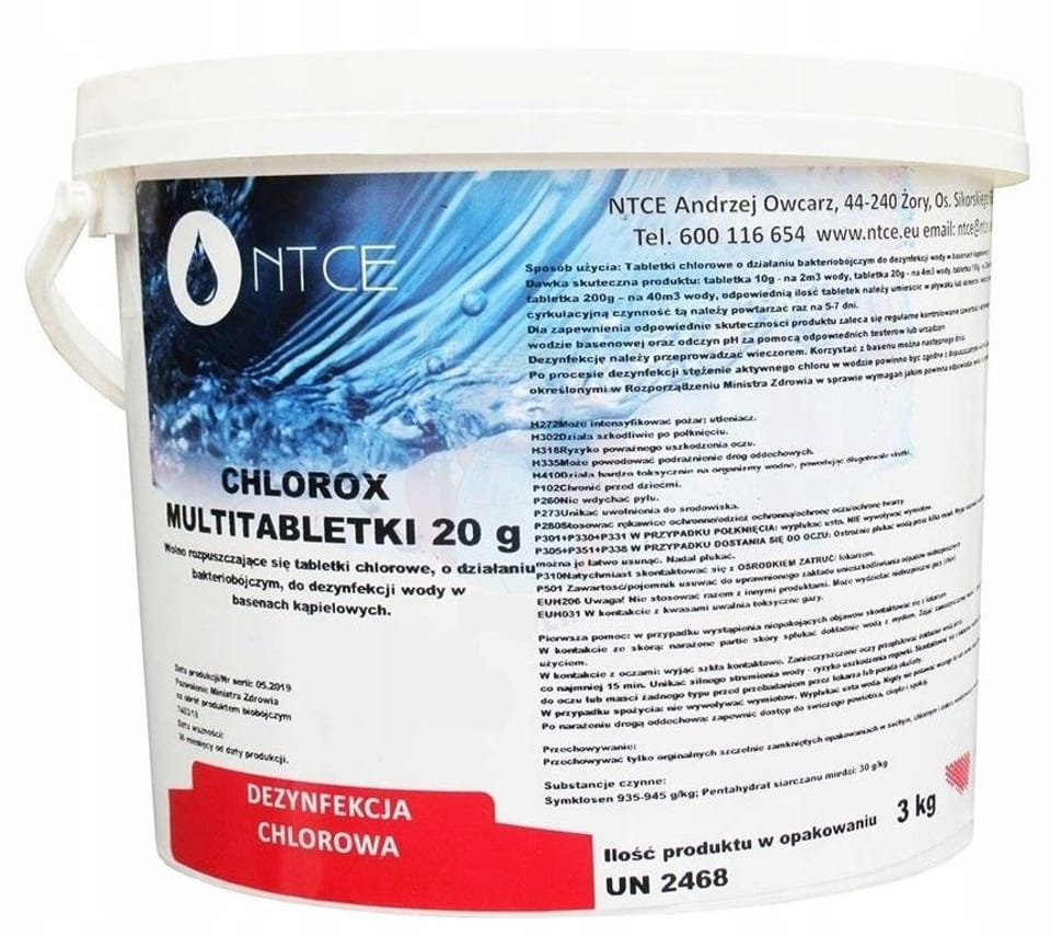 3 KG NTCE CHLOROX 20g BIAŁE CHEMIA c nz