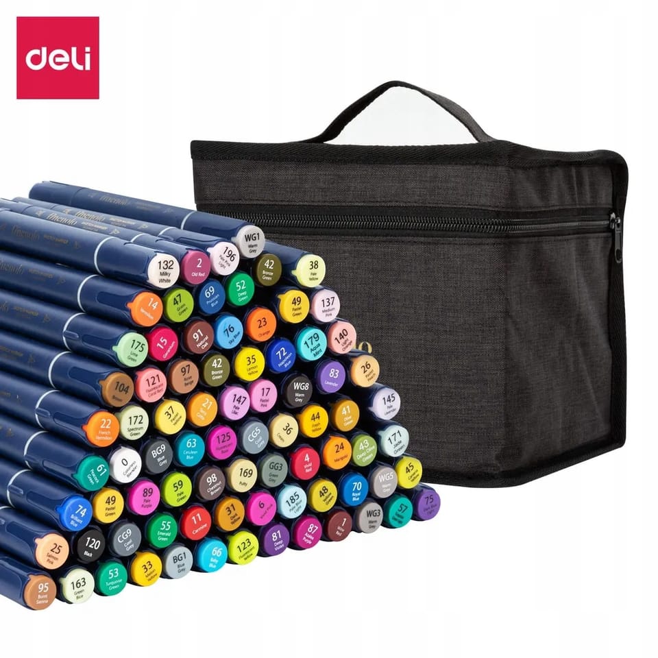 Markery dwustronne artystyczne FINENOLO 80 kolorów C184-80 DELI