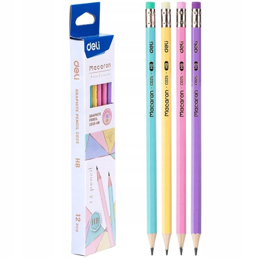 Ołówek HB MACARON 12szt EC025-HB DELI