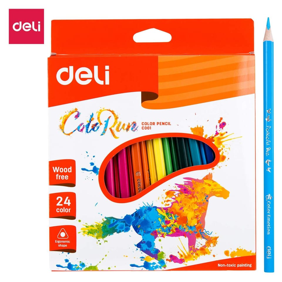 Kredki ołówkowe bezdrzewne COLORUN 24 kolorów EC00120 DELI