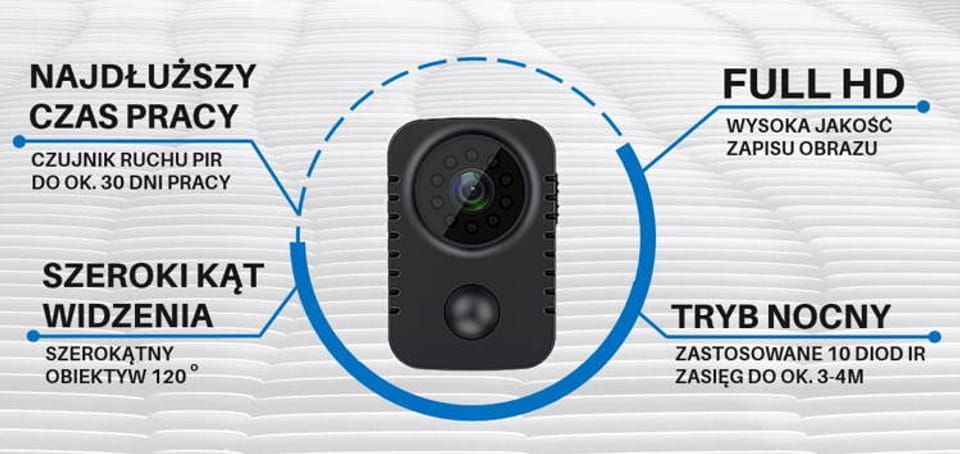 Mini kamera szpiegowska dyskretna z czujnikiem ruchu MD31