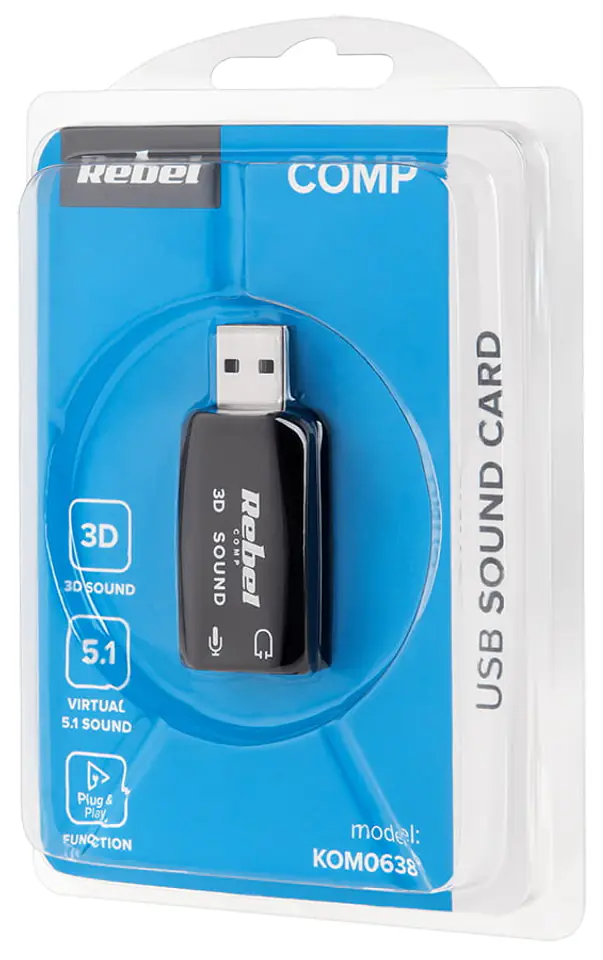 Karta dźwiękowa na USB 5.1 KOM0638