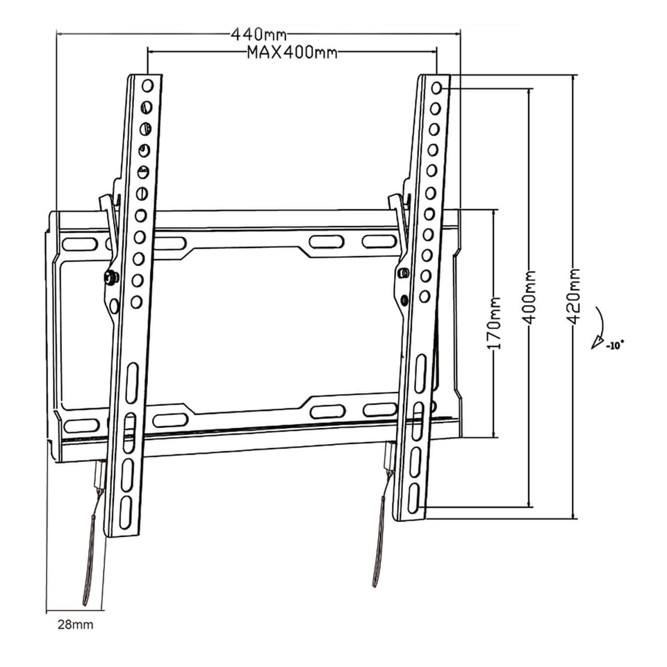 Uchwyt do TV Maclean, 32-70", 45kg, reg. odchylenia