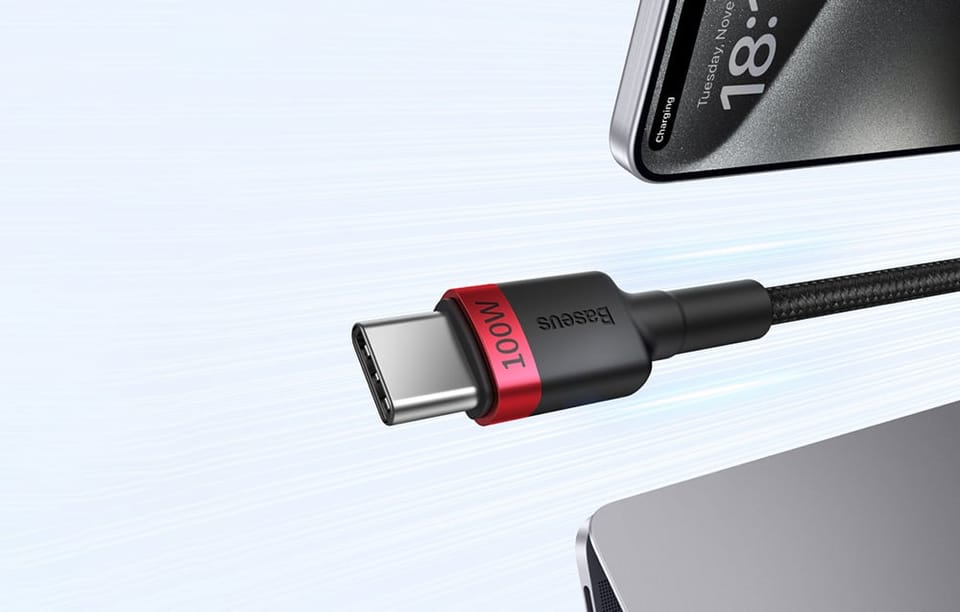 Kabel Baseus Cafule USB-C do USB-C 100W, 1m, 2szt (czerwono-czarny, szaro-czarny)