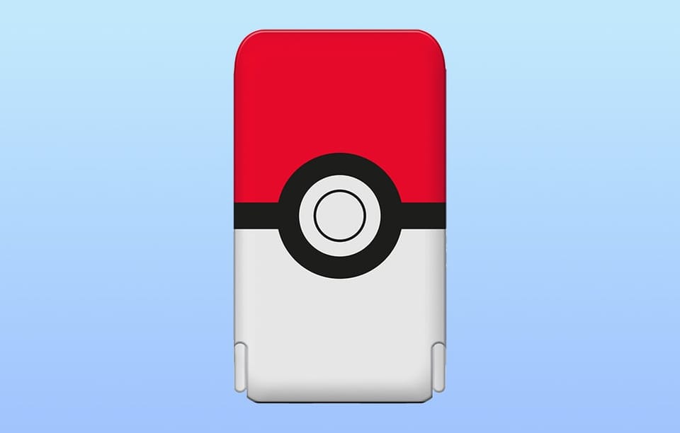 Powerbank magnetyczny OTL 5000 mAh, USB-C 15W, Pokemon Pokeball ze stojakiem (biało-czerwony)
