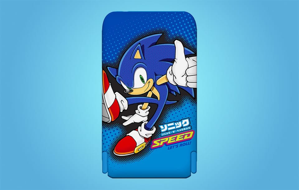 Powerbank magnetyczny OTL 5000 mAh, USB-C 15W, Sonic The Hedgehog ze stojakiem (niebieski)