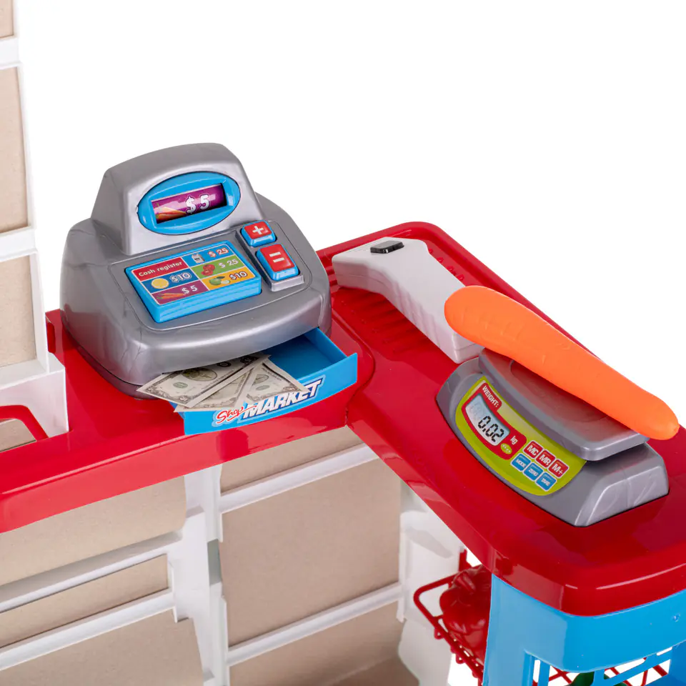 Supermarket shop cash register + trolley model 2