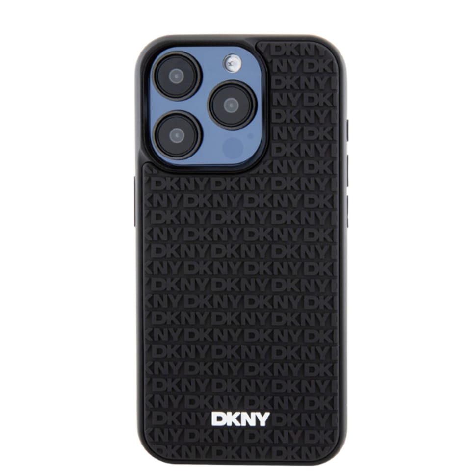 Oryginalne Etui APPLE IPHONE 15 PRO DKNY Hardcase 3D Rubber Repeat Pattern (DKHCP15L3DRPWK) czarne