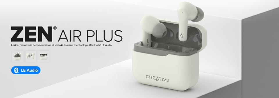 Creative Słuchawki bezprzewodowe Zen Air Plus kremowy/creme Bluetooth 5.3 ANC