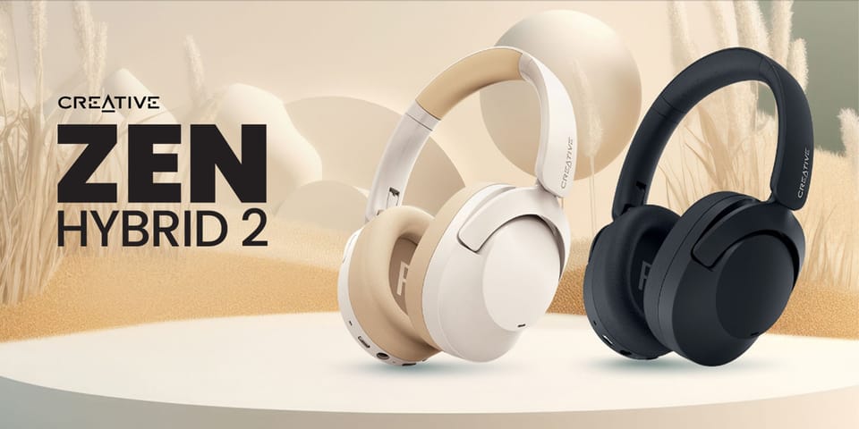 Creative Słuchawki bezprzewodowe ZenHybrid 2 kremowy/cream Bluetooth 5.2 ANC