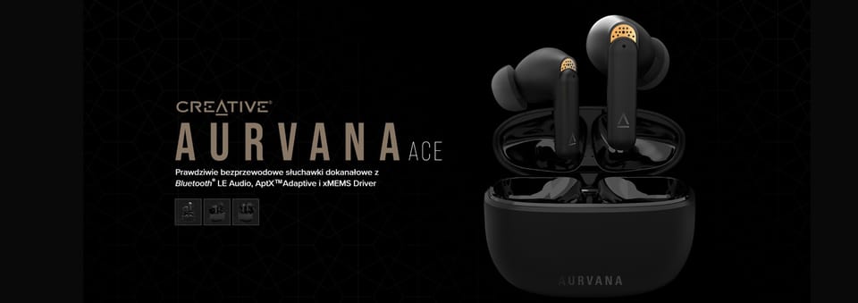 Creative Słuchawki bezprzewodoweAurvana ACE czarny/black Bluetooth 5.3 ANC