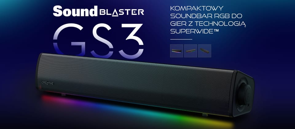 Creative Soundbar bezprzewodowy GS3 czarny/black Bluetooth 5.4