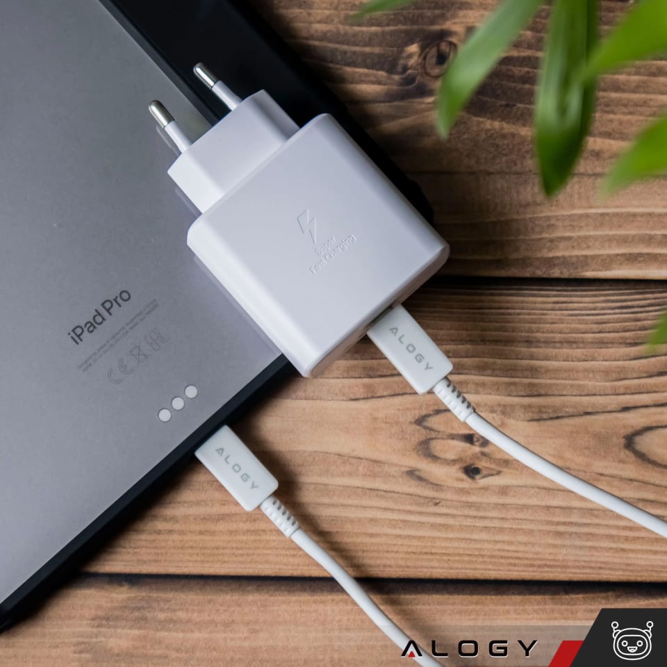 Ładowarka sieciowa USB-C typ C PD Premium szybka 45W 3A + Kabel Type-C 1M Alogy Biała