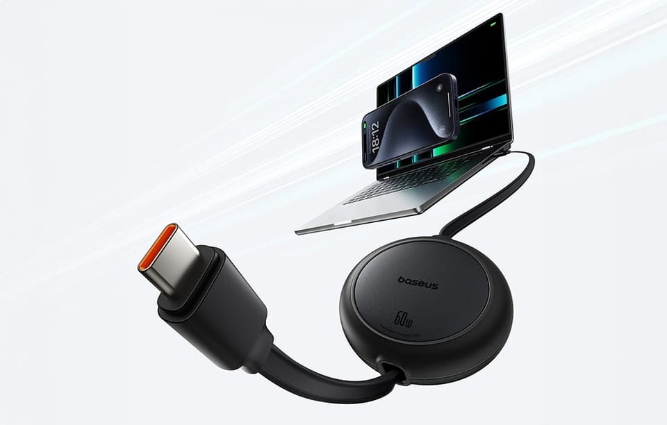 Kabel USB Baseus Free2Pull Mini USB-C do USB-C, 60W, 1, (czarny)