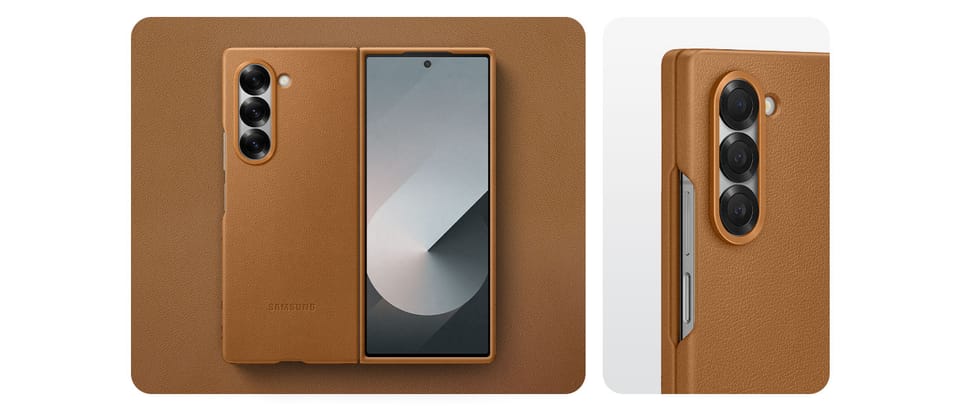 Etui Samsung EF-VF956PAEGWW Z Fold6 F956 brązowy/tan Eco-leather Case