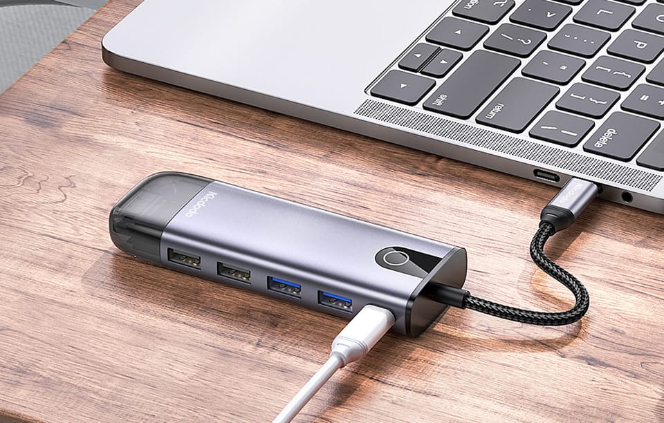 Hub USB-C Mcdodo HU-7740 6w1 (USB-C, HDMI, USB3.0*2, SD, TF)